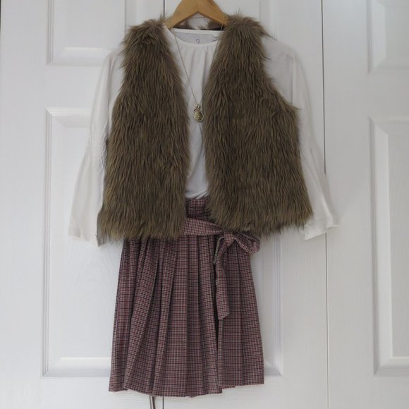 ZARA - Pleated check skirt with tie belt - Picture 5 of 8